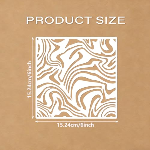 16 Pcs Mixed Texture Stencils for Painting Reusable Plastic Small 6×6 Inch Geometric Stencils Abstract Layering Drawing Templates for Crafts DIY Wall Canvas Notebook Knit Card Wood - color: Style B