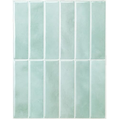 Smart Tiles Peel and Stick backsplash, Stacked Teal, 11.43"x9" - color: Teal