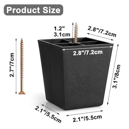 OwnMy 4PCS 3 Inch Plastic Sofa Couch Legs Screw-in Plastic Furniture Legs - size: 3 Inch