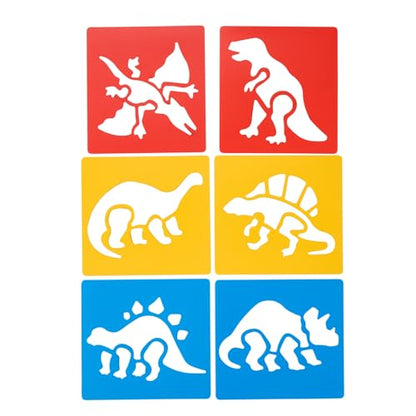 Washable Plastic Dinosaur Stencils - Set of 6 - style: Dinosaurs 6PK