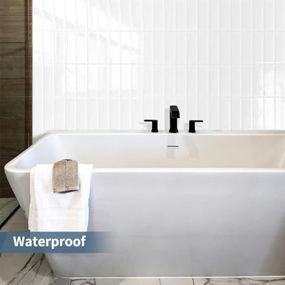 White Backsplash Tile Peel and Stick for Kitchen Wall,Subway 10-Sheet - color: Pure White