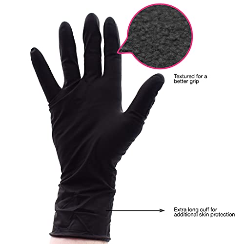 Colortrak Premium Grip Reusable Gloves, 4 Pairs, Black, Medium - size: Medium