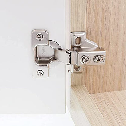 DecoBasics 5/8" Overlay Full Overlay Soft Close Cabinet Hinges for Kitchen Cabinets (10 PCS)- 105° Face Frame Concealed Cabinet Door Hinge -3 Way Adjustability Matching Screw & Easy Installation