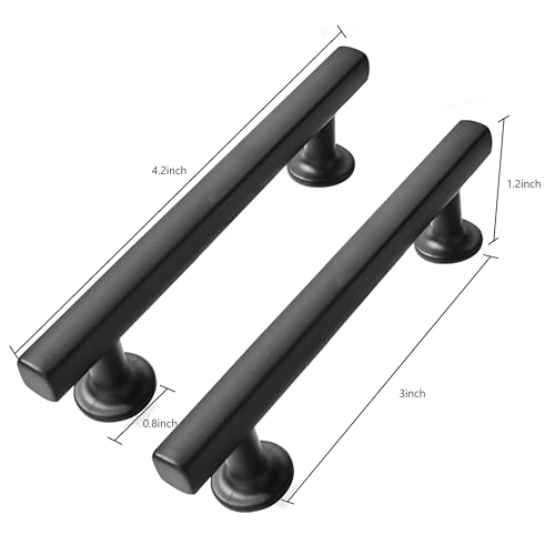 3 inch (76mm) 2 Pack Matte Black Cabinet pulls Solid Heavy-Duty Handles Hardware for Kitchen Badroom Drawer Square Pulls Cupboard Cabinets - color: Matte Black, size: 3 inch(76mm)