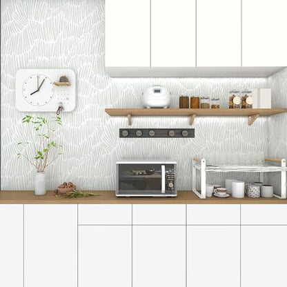 Theper Green Peel and Stick Wallpaper Modern Contact Paper17.3×118" - color: Green, size: 17.3" x 118"