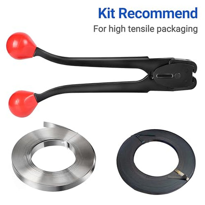 Sealer&Crimper Tool Double Notched Front Action - 3/4" Metal Banding Strapping with High Strength Sealing Action & Ergonomic Design & Harden Steel for Heavy Duty High Tensile Pallet Packing - size: for 3/4" steel strapping