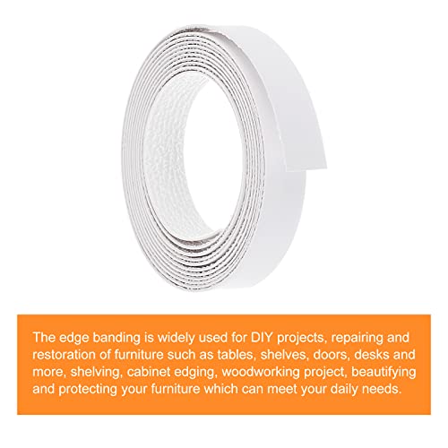 uxcell Edge Banding, 3/4 inch x 9.84ft Pre-Glued White Veneer Edging Iron-on Flexible Edge Banding for Cabinet Repair Furniture Restoration - size: 3/4 Inch x 9.84ft