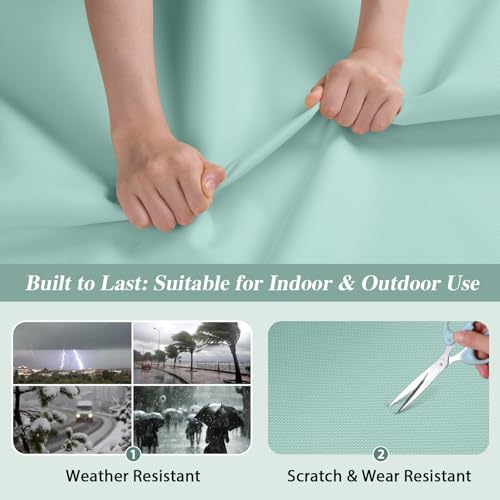 ANMINY 100% Waterproof Fabric Marine Canvas, 58" W 600D, 5 Yards Aqua - color: Aqua, size: Pre-cut 5 Yards
