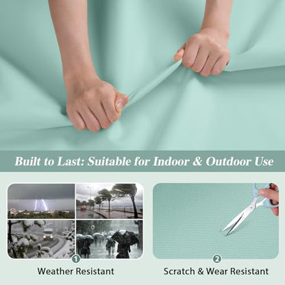 ANMINY 100% Waterproof Fabric Marine Canvas, 58" W 600D, 5 Yards Aqua - color: Aqua, size: Pre-cut 5 Yards