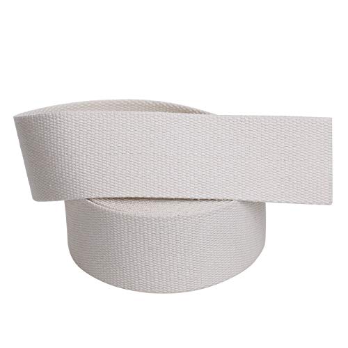 COTOWIN 2" Wide Thick Heavy Cotton Webbing，6 Yards (Natural White, 2") - size: 2"
