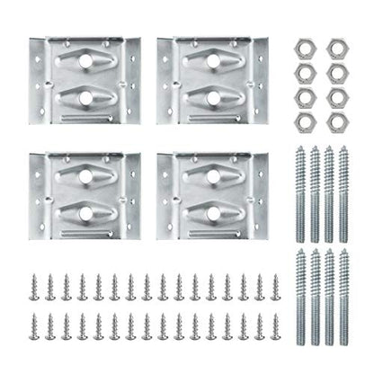 POWERTEC Surface Mount Corner Brackets 4PK w/Mounting Hardware, Corner Braces for Desk Legs/Coffee Table/Dining Table/Bench Legs (71428) - size: 2-5/8" x 3-3/8", style: Flat Corner Brackets Combo, 4PK