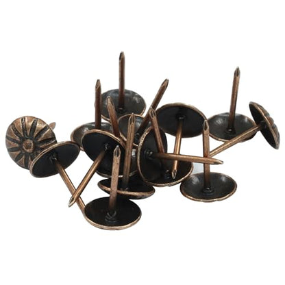 100 Pcs 7/16 Inch Antique Upholstery Tacks, Red Copper - color: Copper