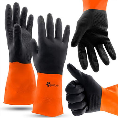 Gastody™ - Chemical Resistant Gloves, Reusable,Heavy Duty Safety Work Gloves,Resist Acid,Oil,Alkali - S-M-L-XL-XXL Size - size: Large, style: Chemical Gloves Set of 2 Pairs