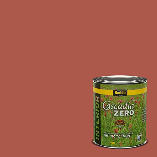 Rodda Paint CASCADIA ZERO Interior Semi-Gloss Paint & Primer in One, Quart, Cherry Blink - color: Cherry Blink, size: 32 Fl Oz (Pack of 1)