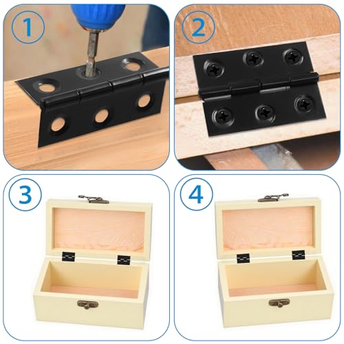 BokWin Door Hinges Butt Folding, Stainless Steel Black, 2 Inch & 3 Inch - color: Black, size: 2 inch and 3 inch