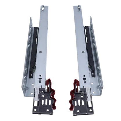 Dnyta 1 Pair of 16" Undermount Drawer Slides, Hidden Bottom Bearing Heavy Guide Rail Bottom Mount Full Extension Drawer Slides Side Mount Heavy Duty Drawers Glides Runners for Kitchen Cabinet Drawers - size: 16Inch/400mm
