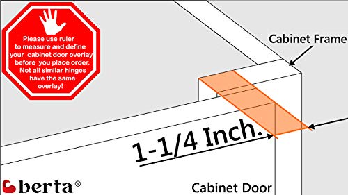 10-Pack 1-1/4" Overlay Soft Close Face Frame Kitchen Cabinet Hinges - size: 1-1/4 Inch