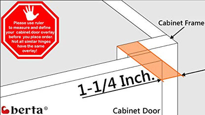 10-Pack 1-1/4" Overlay Soft Close Face Frame Kitchen Cabinet Hinges - size: 1-1/4 Inch