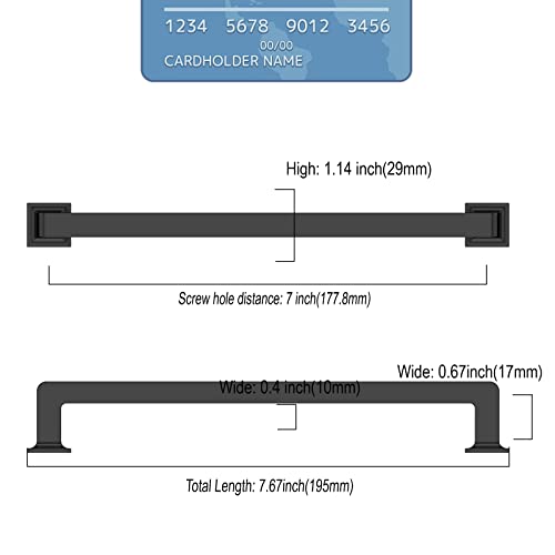 9BUILD Cabinet Handles, 10 Pack 7 Inch Matte Black, Kitchen Cabinet Hardware, Zinc, Durable, Easy to Install, Sturdy, for Cabinets, Wardrobe, Cupboard - color: Matte Black, size: 7"/177MM Hole Center