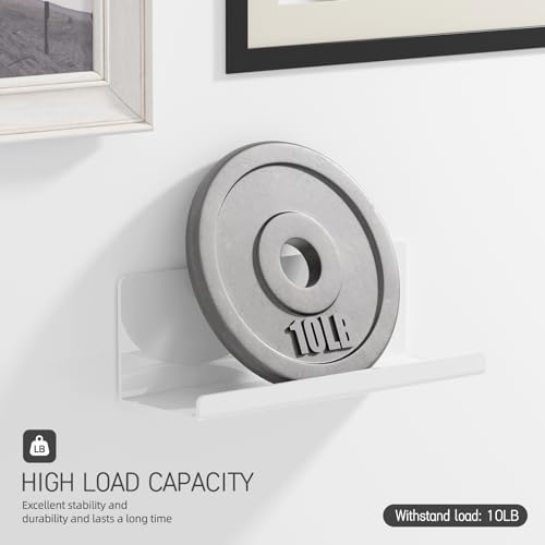 PAVSTINE Acrylic Floating Wall Shelves Set of 2, 12 Inch White - color: White
