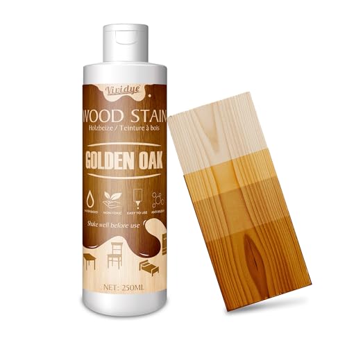 Wood Stain, 8.5oz/250ml Water Based Wood Stain for Indoor and Outdoor Furniture, Cabinet, Door, Trim and More - Fast Drying, Low Odor＆Non-Toxic, Easy to Apply, Multiple Finishes (Golden Oak) - color: Golden Oak