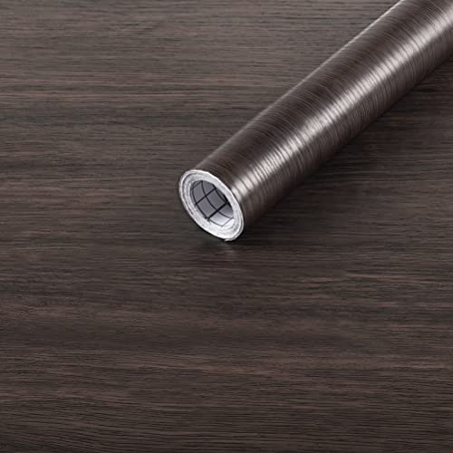 Arthome 16.5" x120" Peel and Stick Wood Contact Paper Self-Adhesive Brown Walnut Wallpaper,Decorative Vinyl Film for Countertop,Cabinets,Shelf,Drawer Liner,Easy to Clean Removable Wall Covering - color: Walnut Wood, size: 16.5" x 120"