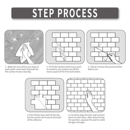 10 Sheets Peel and Stick Backsplash for Kitchen 12"X12" Renter Friendly Backsplash Back Splash Adhesive Subway Wall Tile Flat Vinyl Sticker for Bathroom Grey Marble (Not 3D Tile)