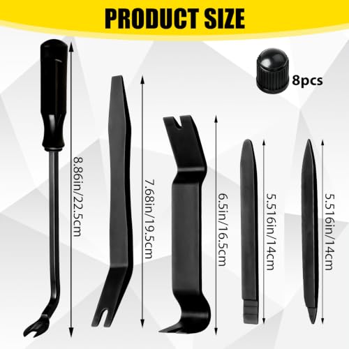 Auto Trim Removal Tool, Auto Clip Fastener Remover Pry Tool, 13PCS - color: Black