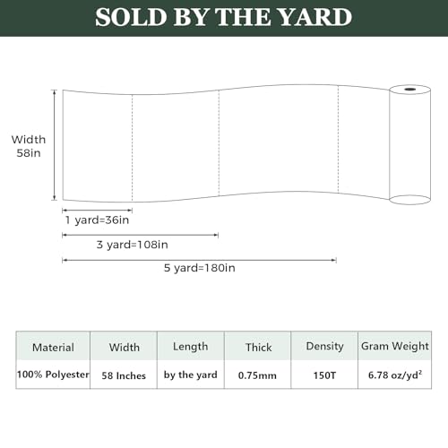 Waterproof Canvas Fabric by The Yard 150D Upholstery Fabric 15 Yard Green - color: Green, size: 15 Yard