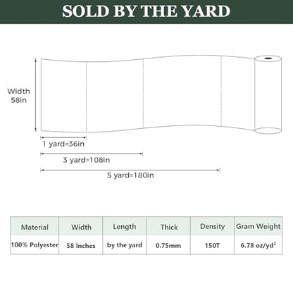 Waterproof Canvas Fabric by The Yard 150D Upholstery Fabric 15 Yard Green - color: Green, size: 15 Yard