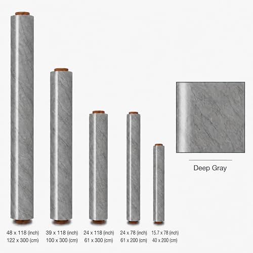 Very Berry Sticker Marble Contact Paper (Deep Gray, 24" x 118", 2 Pack) - color: Deep Gray, size: 24" x 118" (2-pack)