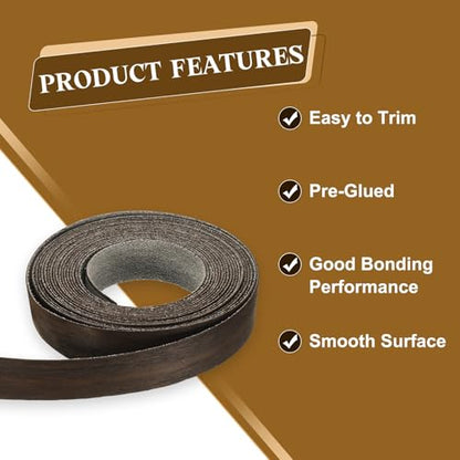 uxcell 3/4 Inch x 13ft Wood Veneer Edge Banding Pre-Glued Flexible Strips - size: 3/4 Inch x 13ft