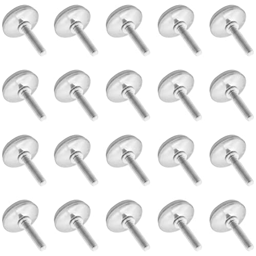 20Pcs M6 Thread Furniture Levelers M6 Table Leveling Feet Adjustable Leveler Feet Screw On Furniture Glide Leveling for Chairs, Table, Cabinets, M6 x 25mm Thread Rod - size: M6 x 25mm, 20Pcs