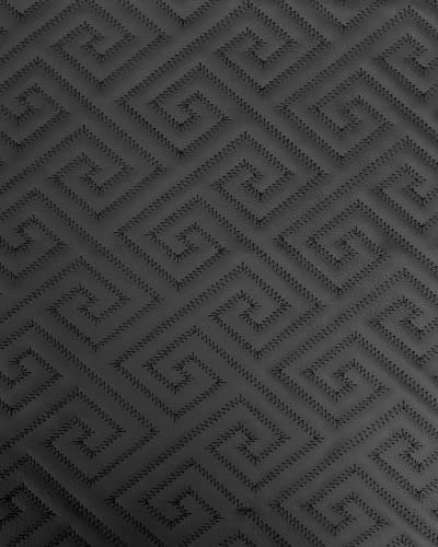 Vinyl Quilted Foam Fabric with 3/8" Foam Backing Upholstery / 52" Wide/Sold by The Yard/FABRIC EMPIRE (Black Grecca with HQ Black Thread, Greek Key) - color: Black, size: Greek Key