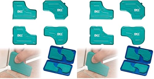 ORXPLUS Tools 4 Pieces Caulking Tool Kit Silicone Sealant Finishing Tool for Silicone Sealant Grout Finishing Sealing, Green (Pack of 2) - size: 4 Pieces Caulking Tool Kit (Pack of 2)