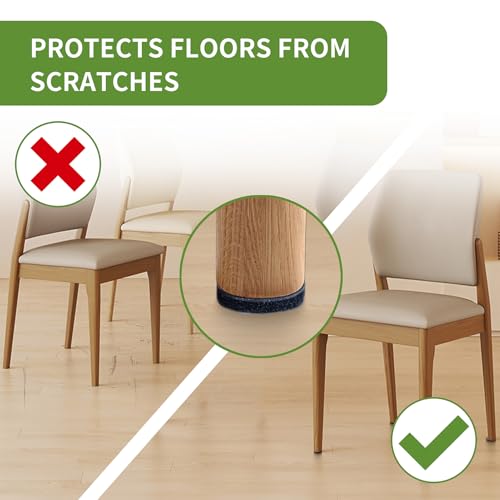 Felt Furniture Pads for Hardwood Floors 68 PCS, Round, Black - size: 68PCS Value Pack Round Black