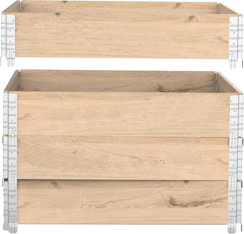 8" Pallet Collar Hinges for Raised Garden Bed Brackets 8 PCS – Heavy Duty Corner Connectors for Stackable Wooden Raised Flower Beds, Storage Boxes Corner Brackets with Removable Pin