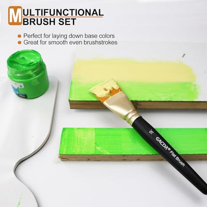 Large Flat Paint Brushes, 4pcs 1.5 Inch Craft Paint Brush Set for Acrylic - color: Black