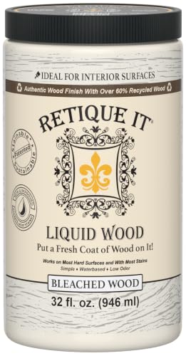 Retique It Liquid Wood - Real Wood Coating (32oz / Bleached) - color: 2 Bleached Wood, size: 32 Fl Oz (Pack of 1)