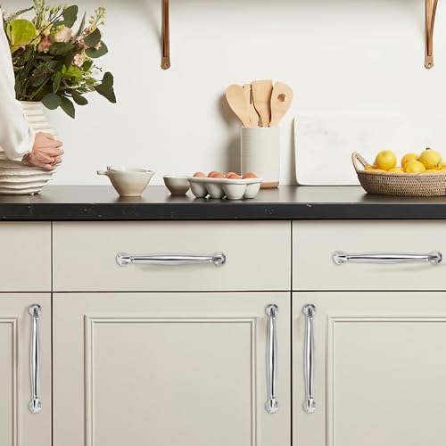 khtumeware 10 Pack 3 Inch(76mm) Polished Chrome Cabinet Pulls Heavy Duty Solid Cabinet Handles Heavy Duty Solid Cabinet Hardware for Cupboard Drawer Pulls Dresser Handle - color: Polished Chrome, size: 3 inch Hole Center