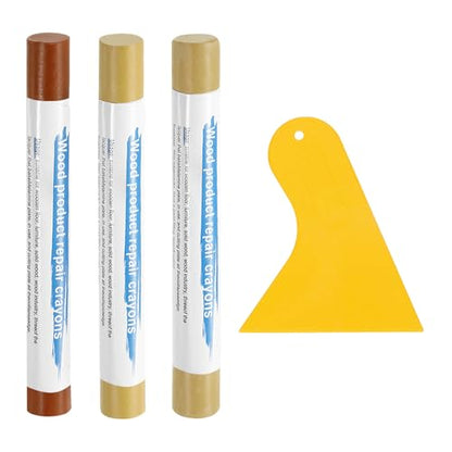 uxcell 3Pcs Wood Filler Sticks, Wax Crayons, 3 Colors Earth Tone Series - color: Earth Tone Series