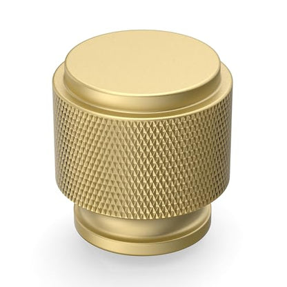 Asidrama 30 Pack Brushed Gold Zinc Alloy Knurled Dresser Knobs Cabinet Hardware for Dresser Drawers - color: Brushed Gold, style: 30 Pack