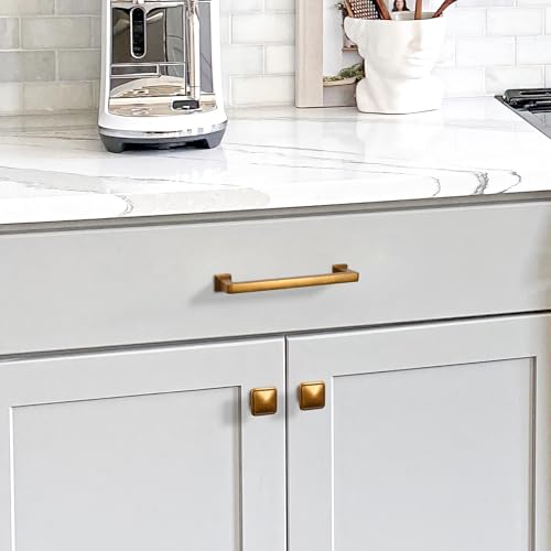 Antique Brass Cabinet Handles Kitchen Pulls 5 Inch 10 Pack - color: Antique Brass, size: 5" Hole Center