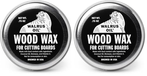 WALRUS OIL - Wood Wax, 0.75 oz Can, FDA Food-Safe, Cutting Board Wax and Board Cream (Pack of 2) - size: 0.74 Fl Oz (Pack of 2)