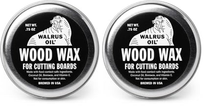 WALRUS OIL - Wood Wax, 0.75 oz Can, FDA Food-Safe, Cutting Board Wax and Board Cream (Pack of 2) - size: 0.74 Fl Oz (Pack of 2)