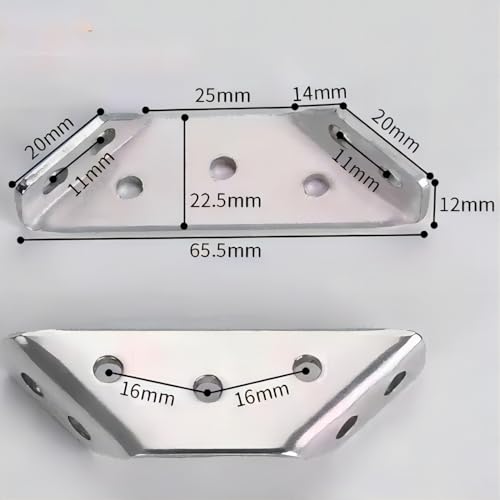 Universal Stainless Steel Furniture Corner Connector, Shelf Brackets 20PCS Silvery, for Furniture Corner Connectors, Wooden Furniture Triangle Stabilizer, Including 140 Screws.