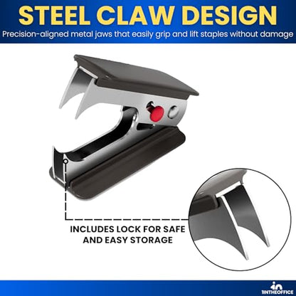 1InTheOffice Staple Remover, Claw Staple Remover, Staple Remover Tool, Black, "6 Pack"