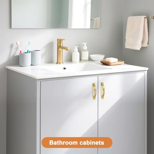 Probrico 5 Pack 4 Inch Brass Gold Cabinet Pulls Solid Zinc Alloy - color: Gold, size: 4" Hole Center(102mm)