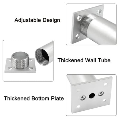 4-Pcs Adjustable Aluminum Alloy Furniture Legs 7" Height Silver - color: Silver, size: 7 Inch