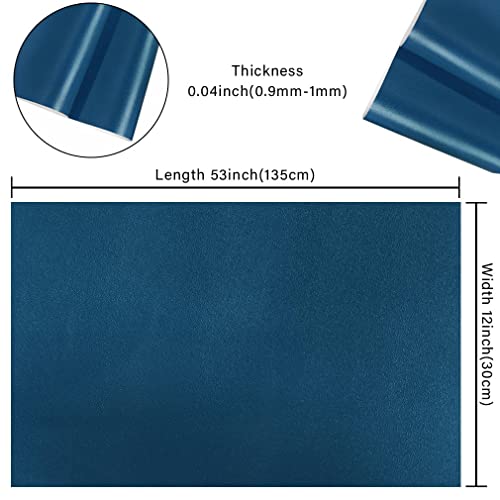 HYANG Smooth Solid Color Blue Faux Leather Sheets 1 Rolls 12"X53" (30cmX135cm),Faux Leather is Great for, Bows,Earrings Handmade DIY Craft Projects Making - color: Blue